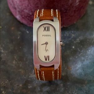 Fossil watch -Beautiful brown leather vintage